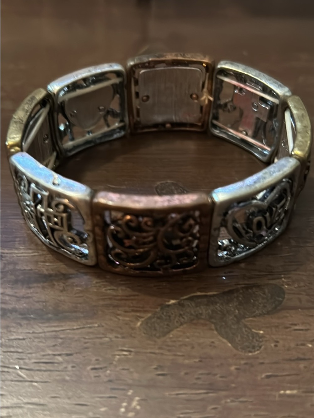 Faith Love Hope Stretch Bracelet - Multi Toned